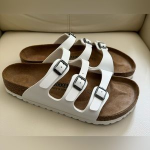 Birkenstock White Florida Birko-Flor New, size 39/8